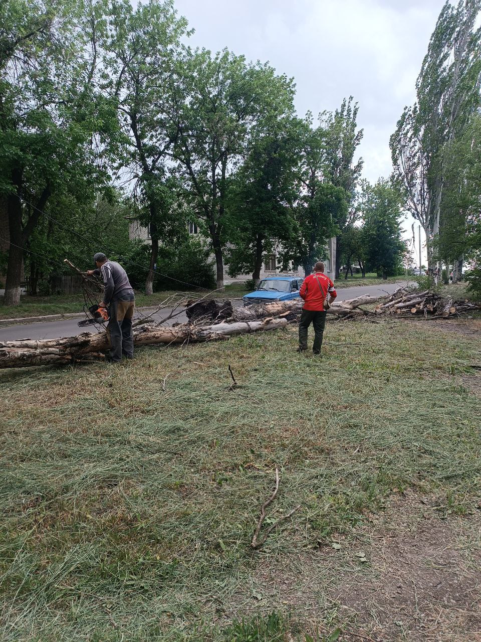 Коммунальщики Ждановки продолжают работу по покосу карантинных трав и ликвидации последствий непогоды.